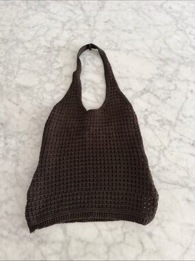 PLT Knit Halter in Dark Brown
